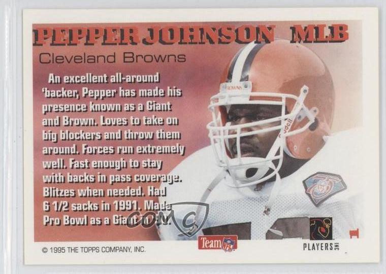 1995 Topps Hit List 1 Pepper Johnson Cleveland Browns Football Card eBay