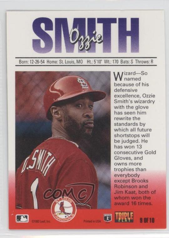 1993 Triple Play Nicknames #9 Ozzie Smith St. Louis Cardinals Baseball Card | eBay