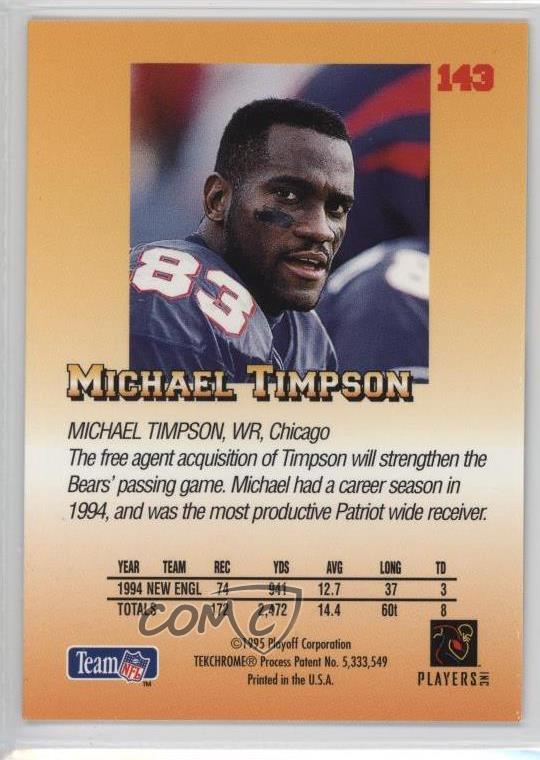 1995 Playoff Prime 143 Michael Timpson Chicago Bears Philadelphia