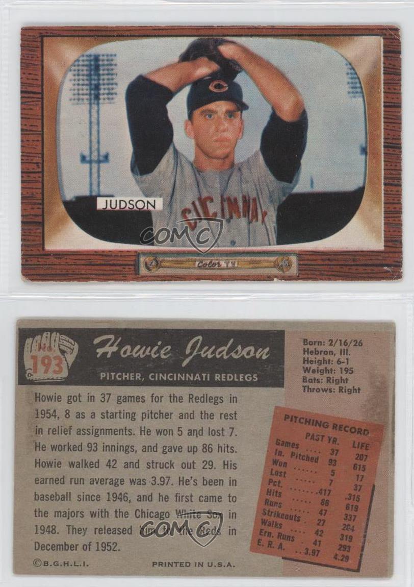 1955 Bowman #193 Howie Judson Cincinnati Reds Baseball Card