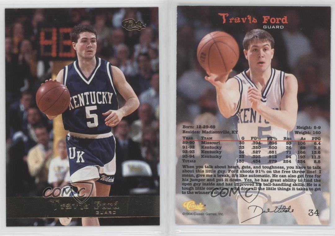 199495 Classic Gold 34 Travis Ford Kentucky Wildcats Rookie