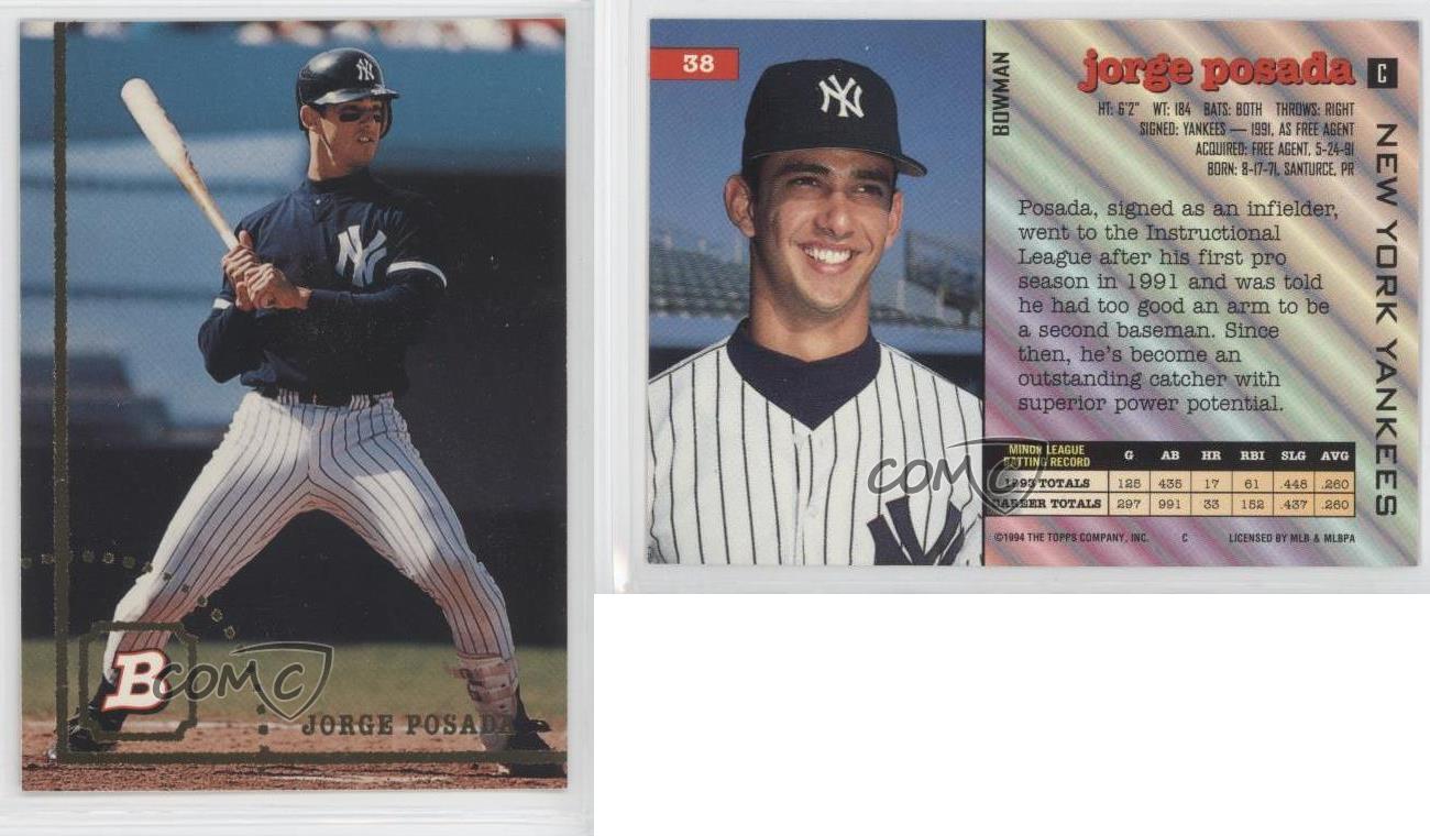 1994 Bowman 38 Posada New York Yankees RC Rookie Baseball Card