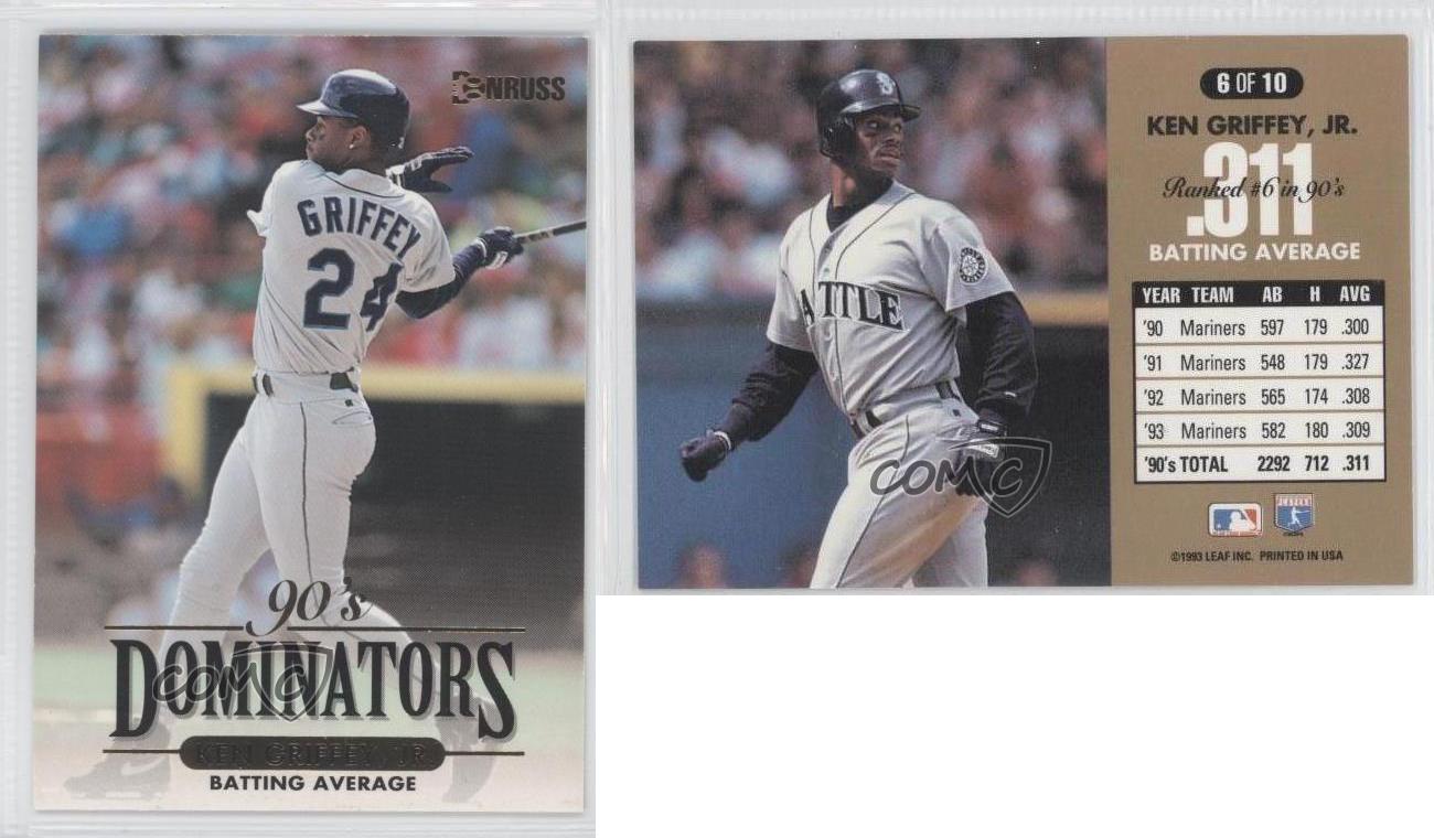1994 Donruss 90's Dominators Batting Average 6 Ken Griffey Jr Seattle
