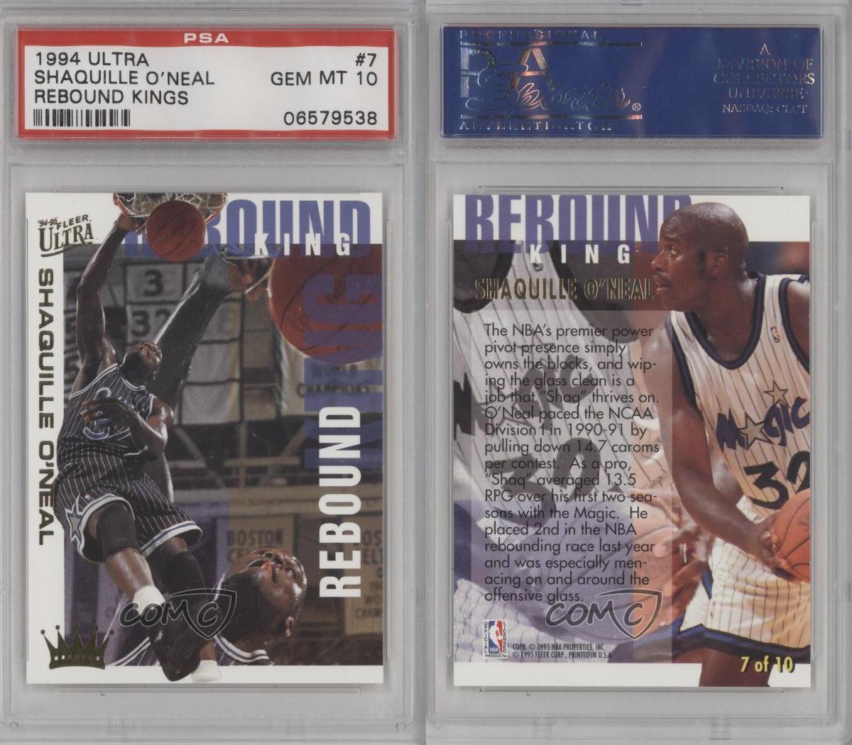 199495 Fleer Ultra Rebound King 7 Shaquille O'Neal PSA 10 Orlando