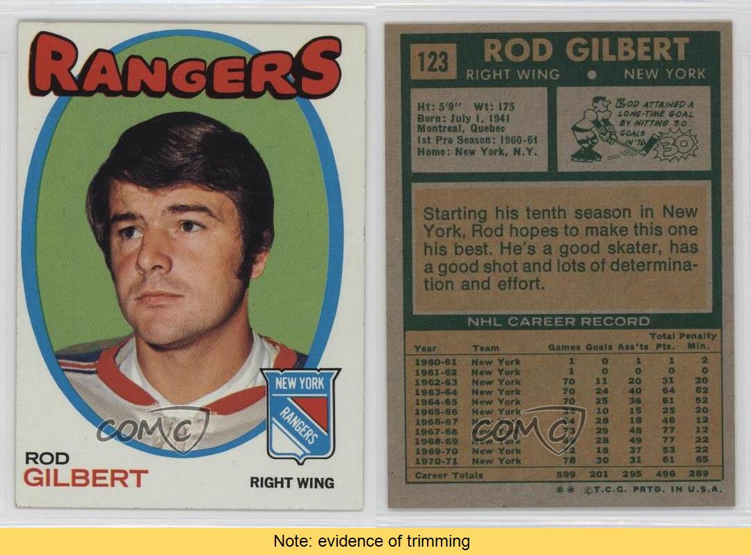 197172 Topps 123 Rod Gilbert New York Rangers Hockey Card eBay