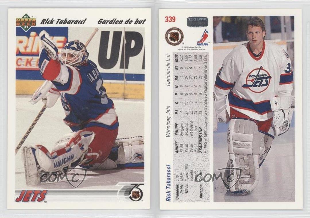 199192 Upper Deck French 339 Rick Tabaracci Winnipeg Jets Hockey Card eBay