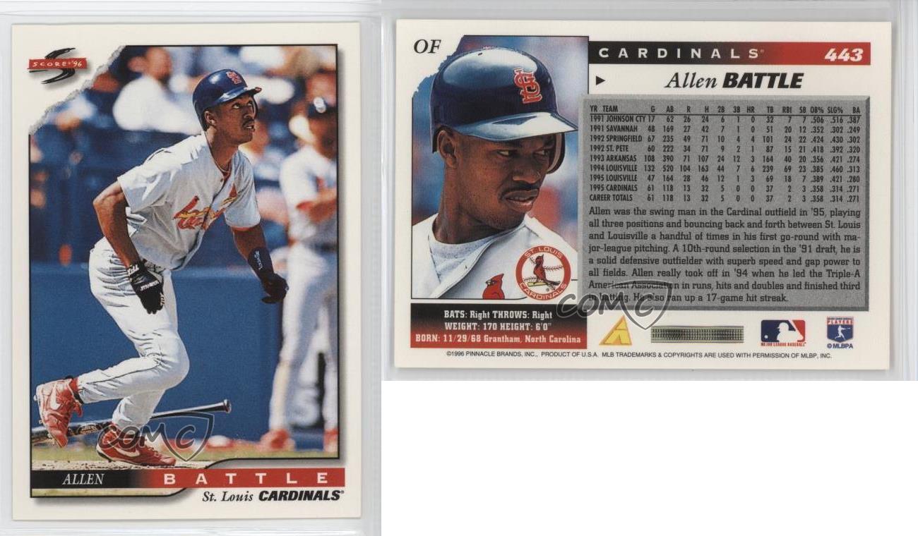 1996 Score #443 Allen Battle St. Louis Cardinals Baseball Card | eBay