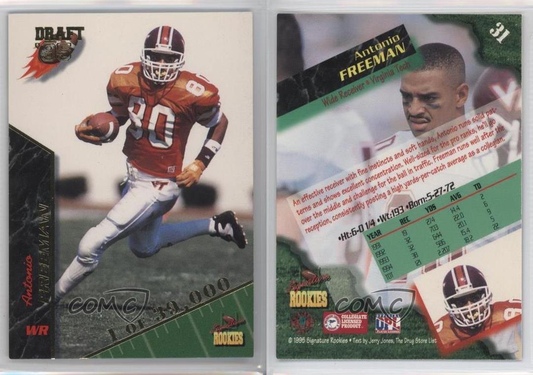 1995 Signature Rookies 31 Antonio Freeman Virginia Tech Hokies