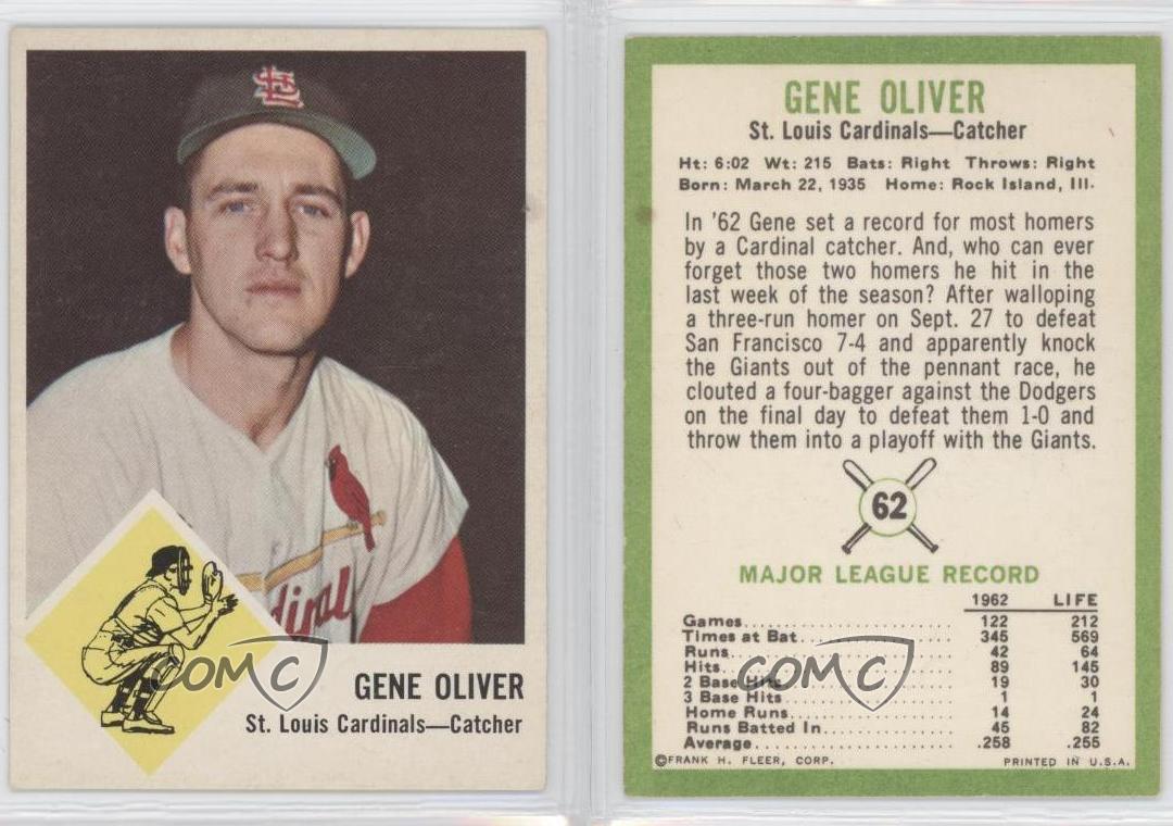 1963 Fleer #62 Gene Oliver St. Louis Cardinals Baseball Card | eBay