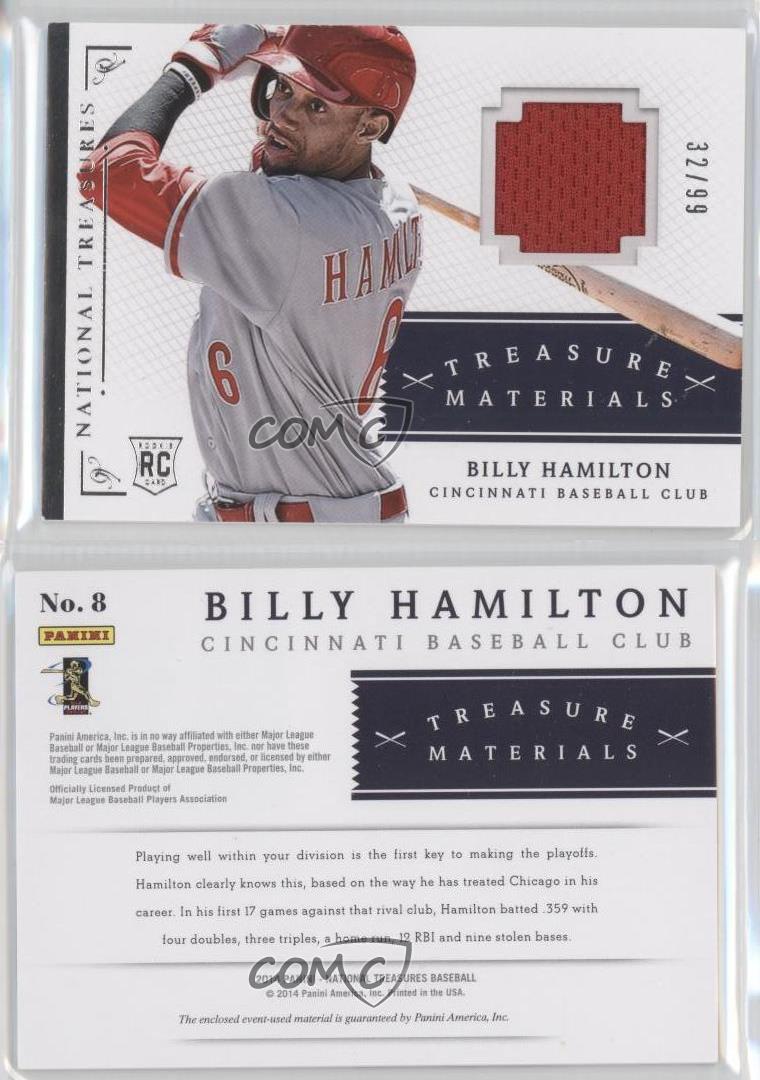 2014 Panini National Treasures Treasure Materials 8 Billy Hamilton