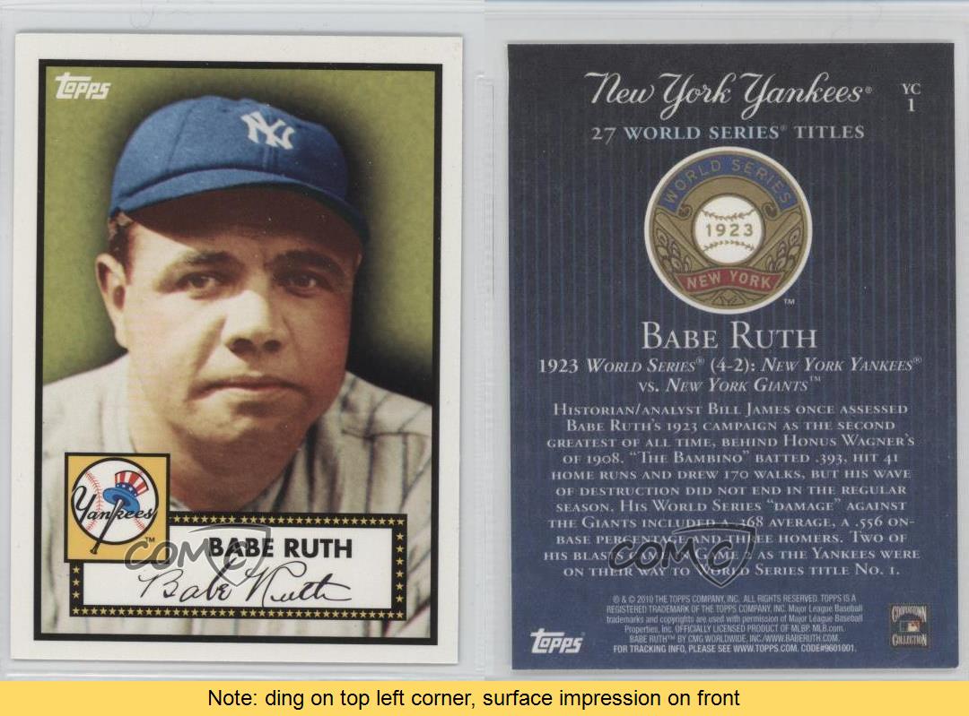 Babe Ruth Signed Baseball 2020 Topps Archives #1 Babe Ruth