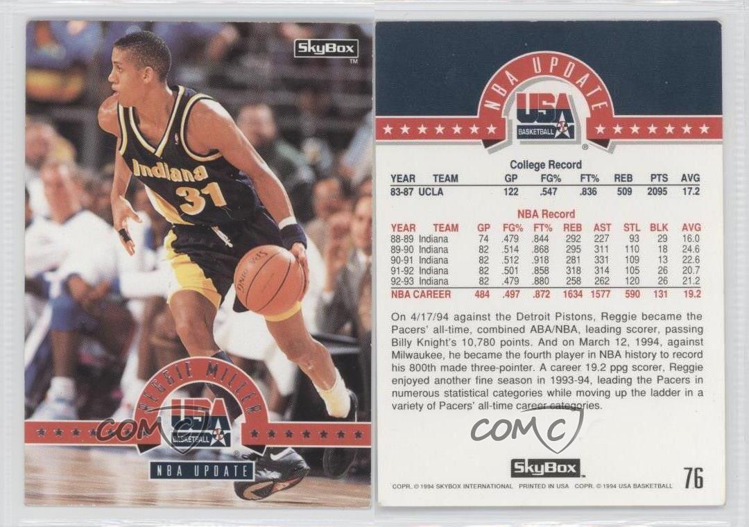 1994-95 skybox usa basketball #76 reggie miller indiana pacers