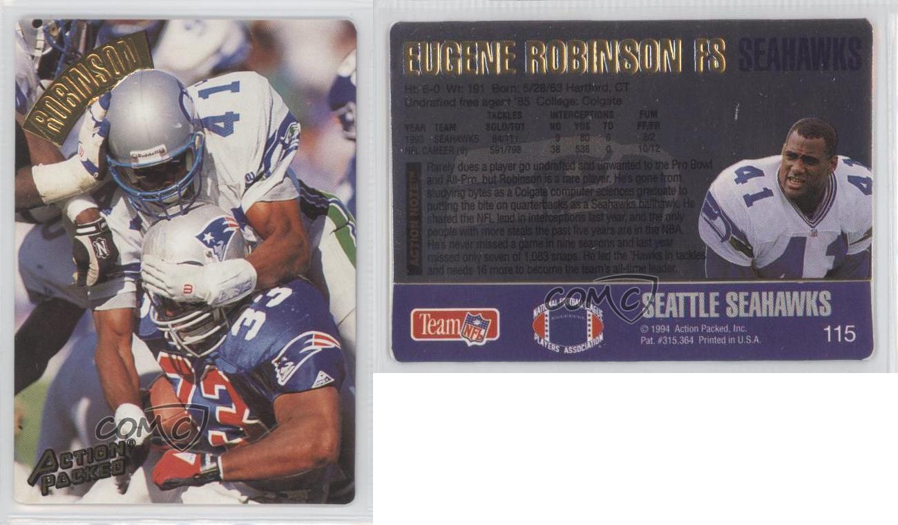 1994 Action Packed 115 Eugene Robinson Seattle Seahawks Football Card