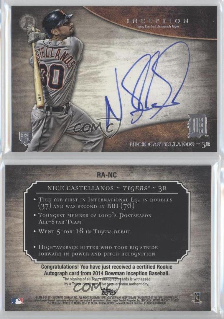 2014 Bowman Inception Rookie Autographs #RA-NC Nick Castellanos Auto Card