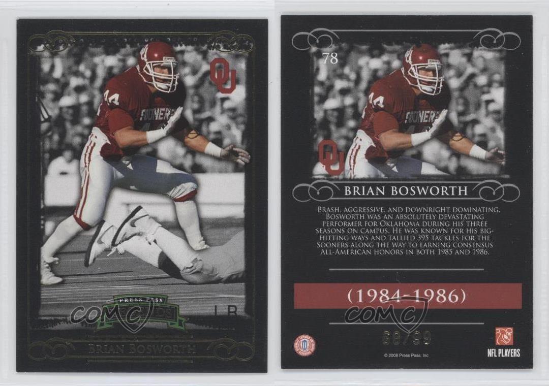 2008 Press Pass Legends Gold 78 Brian Bosworth Oklahoma Sooners
