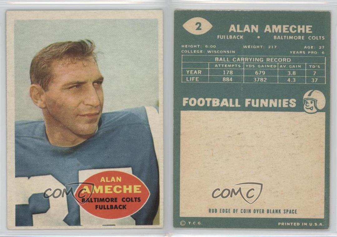 1960 Topps 2 Alan Ameche Baltimore Colts Football Card eBay