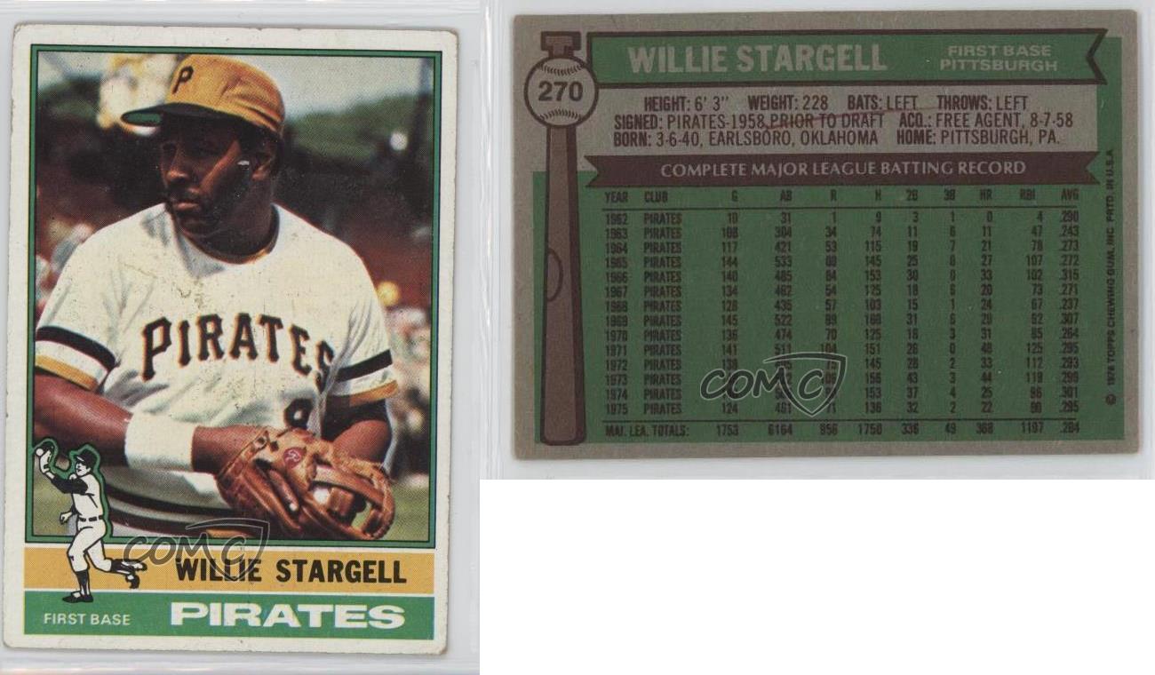 1976 Topps 270 Willie Stargell Pittsburgh Pirates Baseball Card eBay