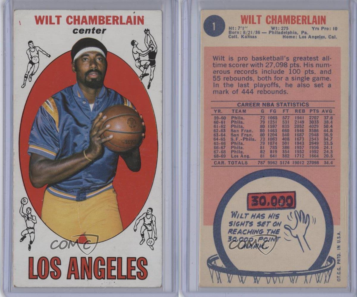 196970 Topps 1 Wilt Chamberlain Los Angeles Lakers Basketball Card eBay