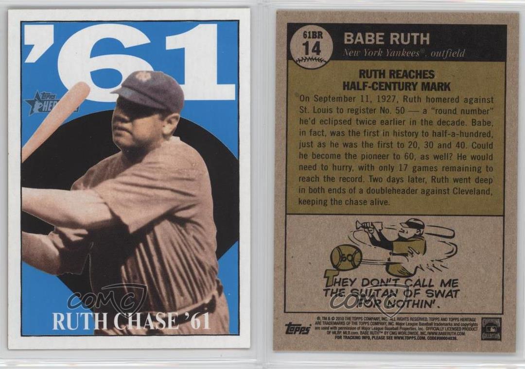 2010 topps heritage chase "61 #61br14 babe ruth new york yankees