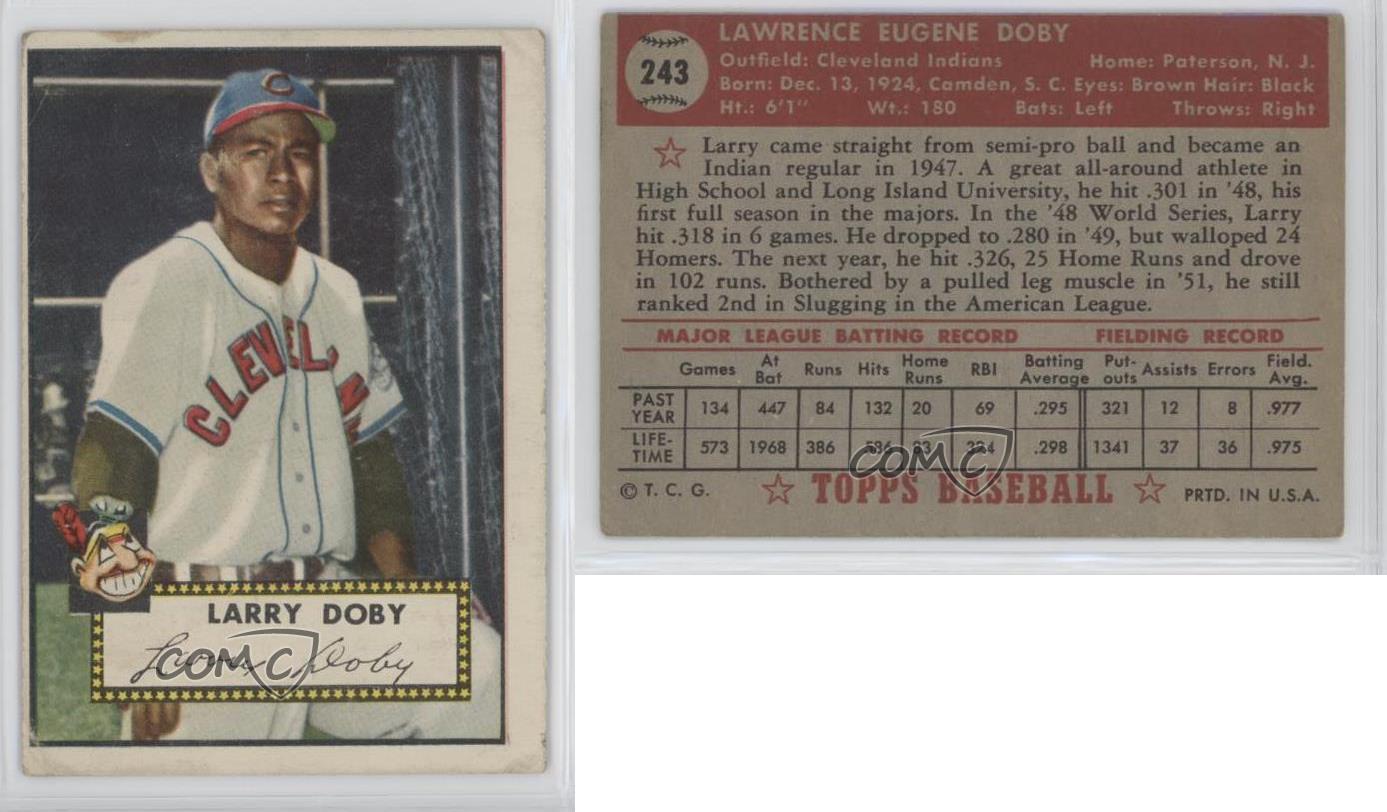 1952 Topps 243 Larry Doby Cleveland Indians Baseball Card eBay