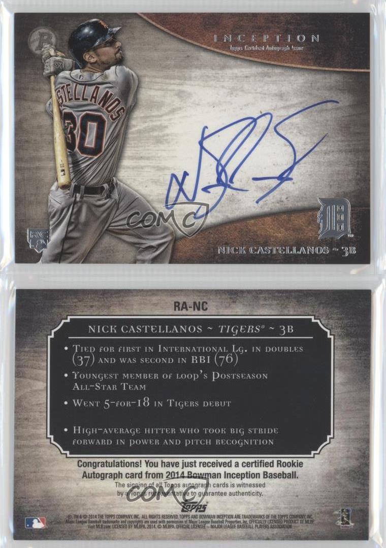 2014 Bowman Inception Rookie Autographs #RA-NC Nick Castellanos Auto Card