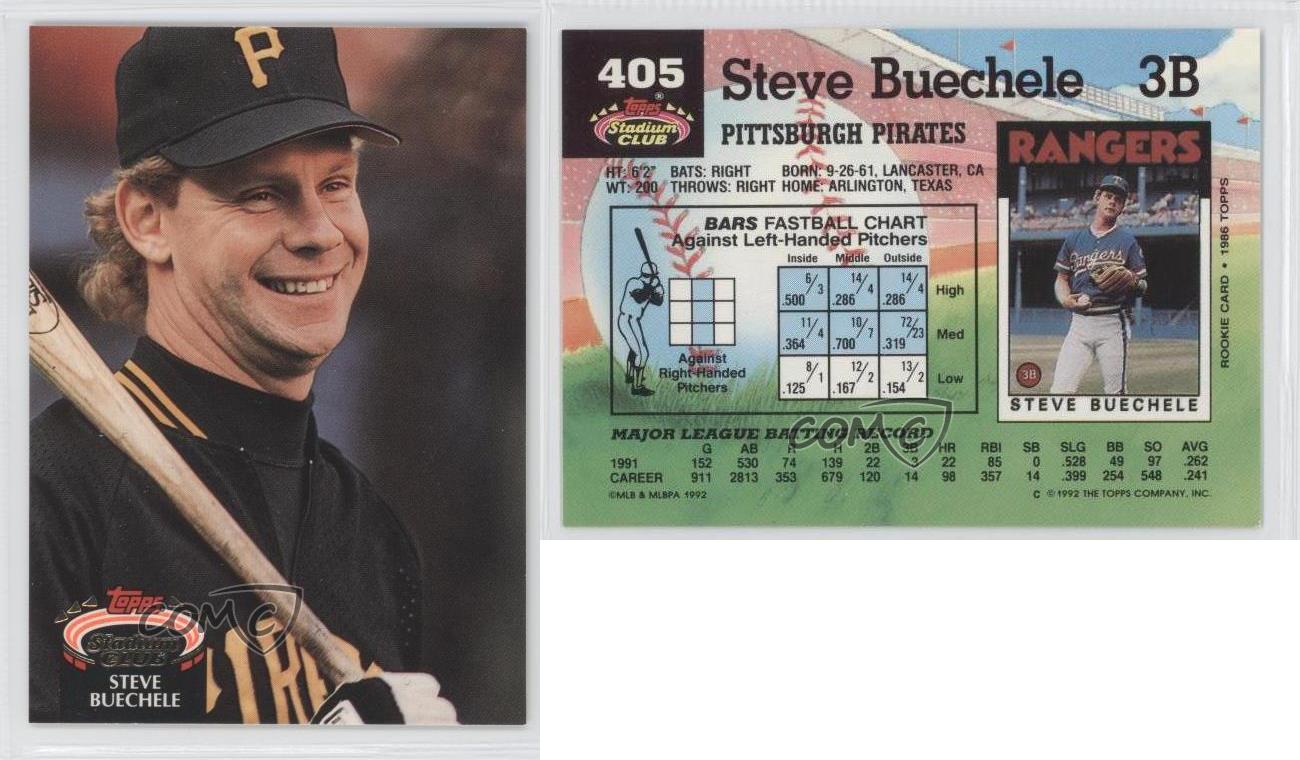 1992 Topps Stadium Club 405 Steve Buechele Pittsburgh Pirates Baseball Card eBay