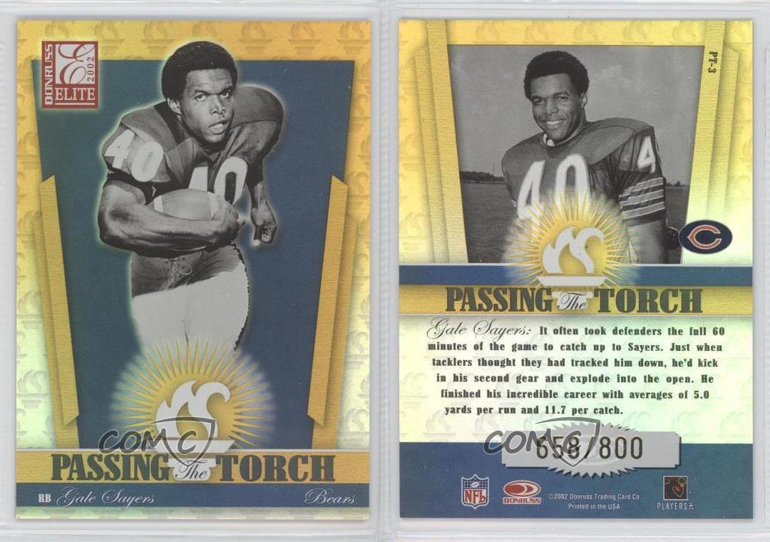 2002 Donruss Elite Passing the Torch //800 Gale Sayers #PT-3 HOF