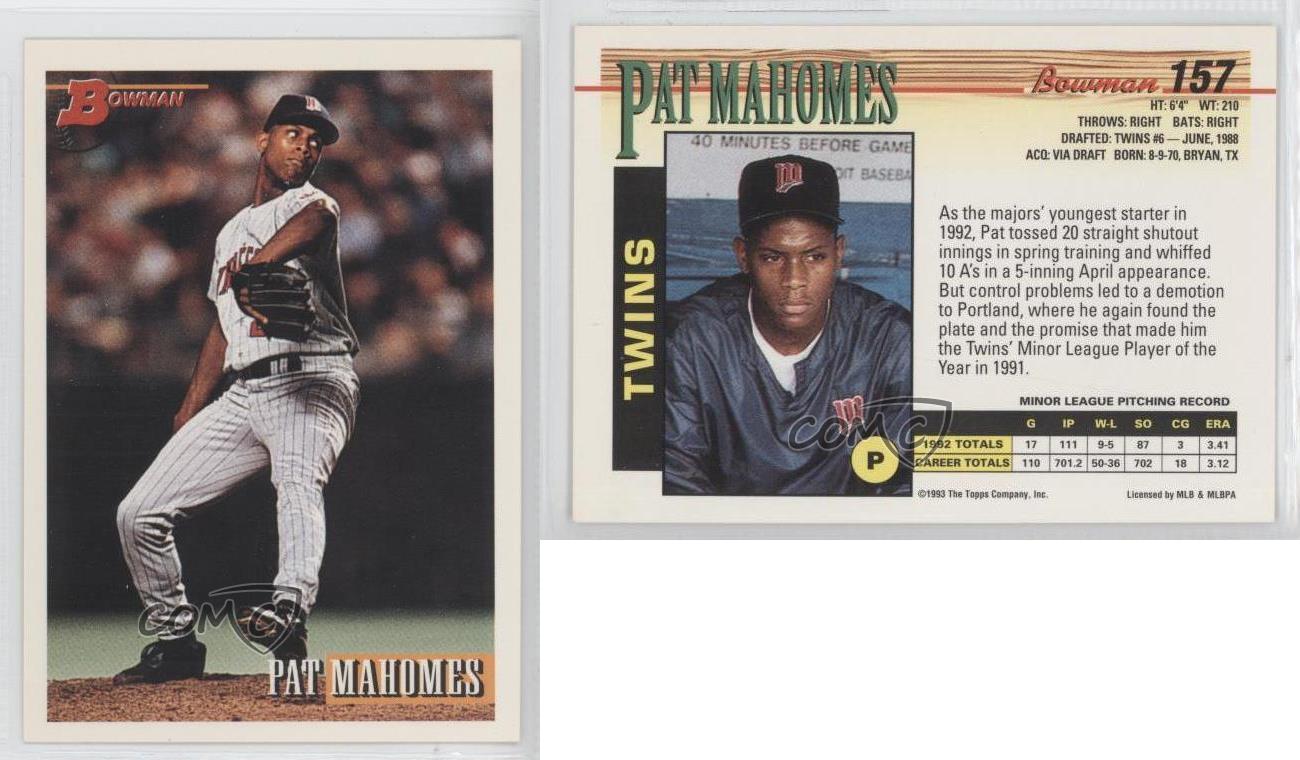 1993 Bowman 157 Pat Mahomes Minnesota Twins Baseball Card eBay