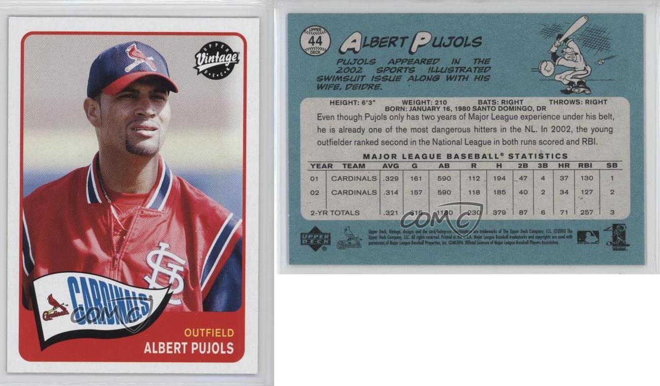 2003 Upper Deck Vintage 44 Albert Pujols St. Louis Cardinals Baseball