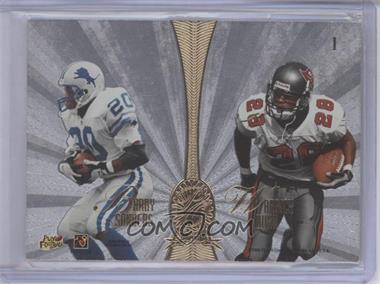 1998 Absolute Platinum Quads #1 - Brett Favre, John Elway, Barry Sanders, Warrick Dunn - Courtesy of COMC.com