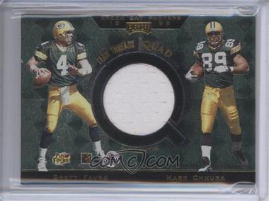 1999 Playoff Absolute SSD Team Threads Quads #TQ9 - Antonio Freeman, Dorsey Levens, Brett Favre, Mark Chmura - Courtesy of COMC.com