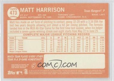 2013 Topps Heritage #473 - Matt Harrison SP - Courtesy of COMC.com