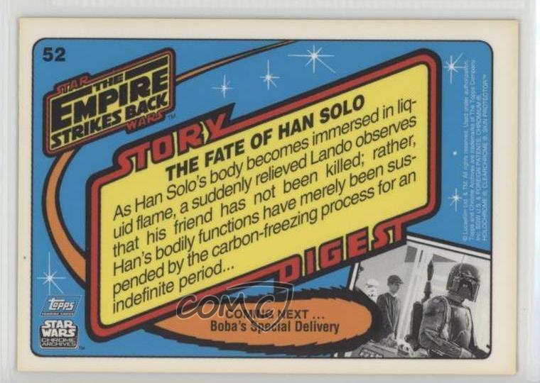 1999 Topps Star Wars Chrome Archives The Fate of Han Solo #52 x5u | eBay