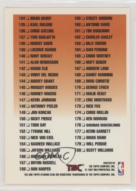199697 Topps Stadium Club Checklist Series 2 Basketball Card eBay