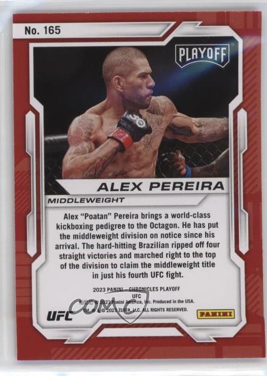 2023 Panini Chronicles UFC Playoff Gold /10 Alex Pereira #165 Rookie RC