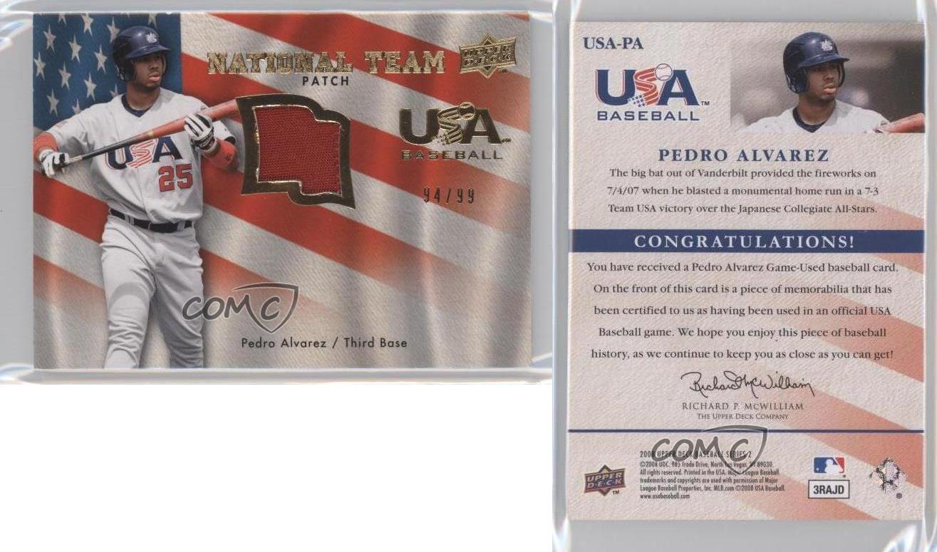 2008 Upper Deck USA Baseball National Team /99 Pedro Alvarez #USA-PA Patch