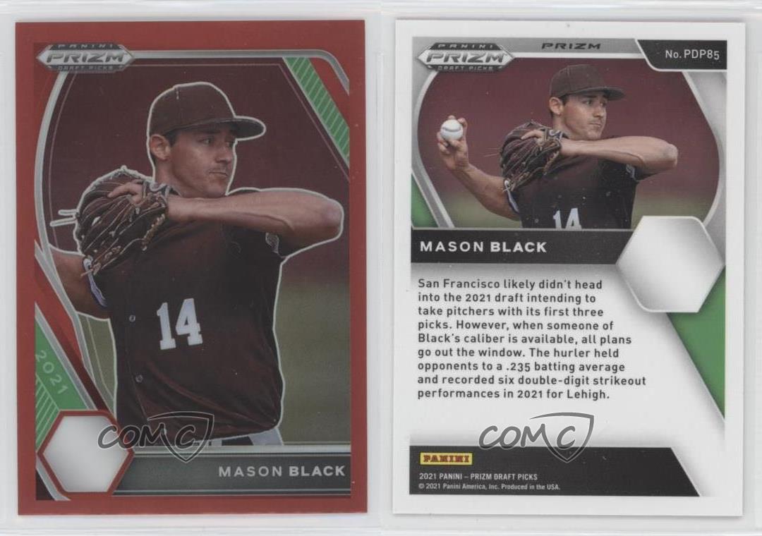 2021 Panini Prizm Draft Picks Red Prizm Mason Black #PDP85