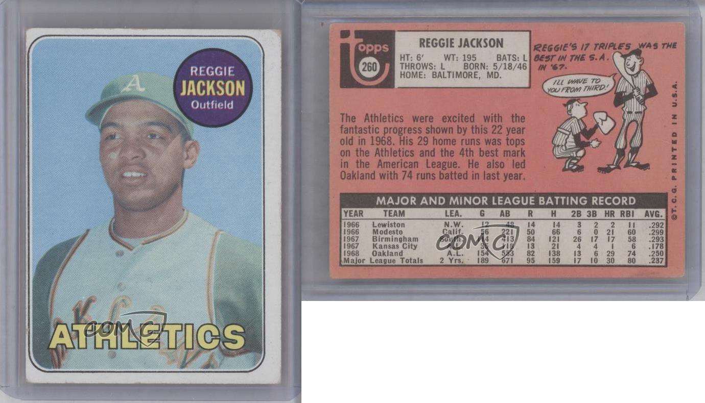 1969 Topps 260 Reggie Jackson Oakland Athletics RC Rookie
