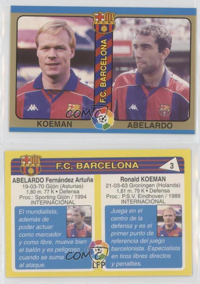 1994 Mundicromo Sport Futbol Total Ronald Koeman Abelardo Fernandez #3 Rookie RC