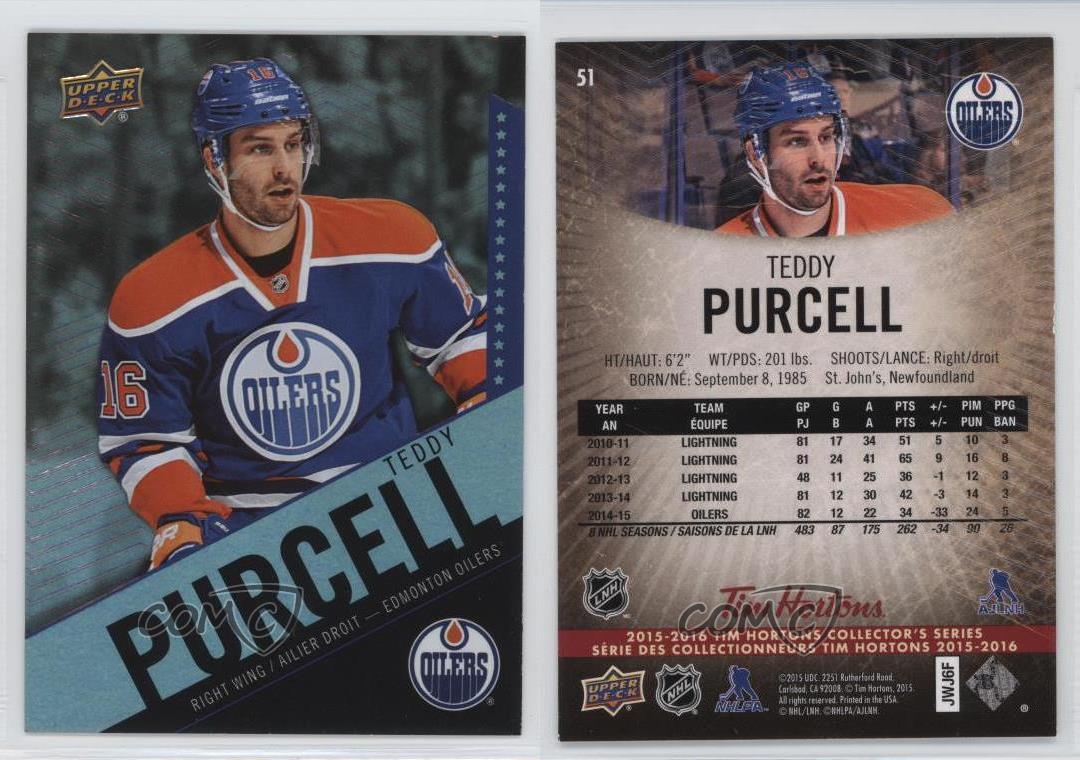 Teddy Purcell Hockey Card 2015-16 Tim Hortons #51 Teddy Purcell