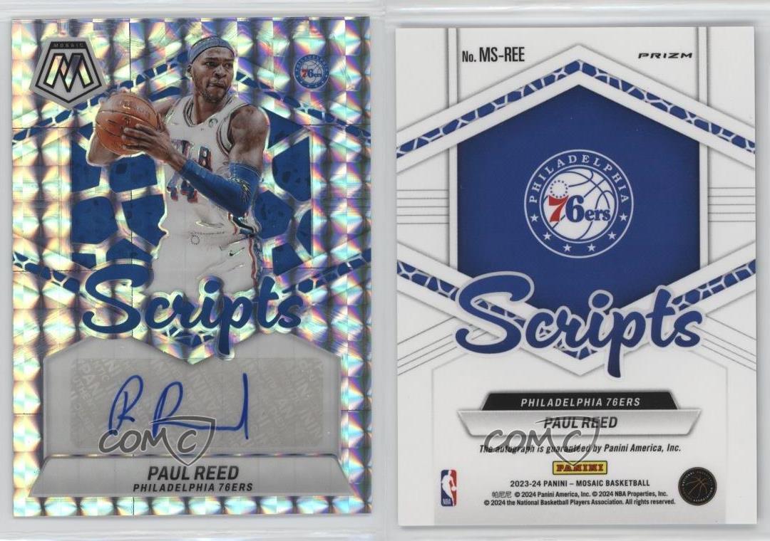 2023-24 Panini Mosaic Scripts Paul Reed #MS-REE Auto - Bild 4 von 4