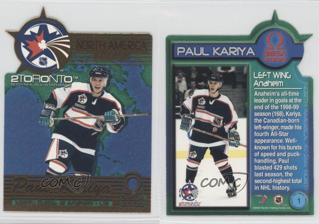 1999-00 Pacific Omega North American All-Stars Paul Kariya #1 HOF à prix réduit