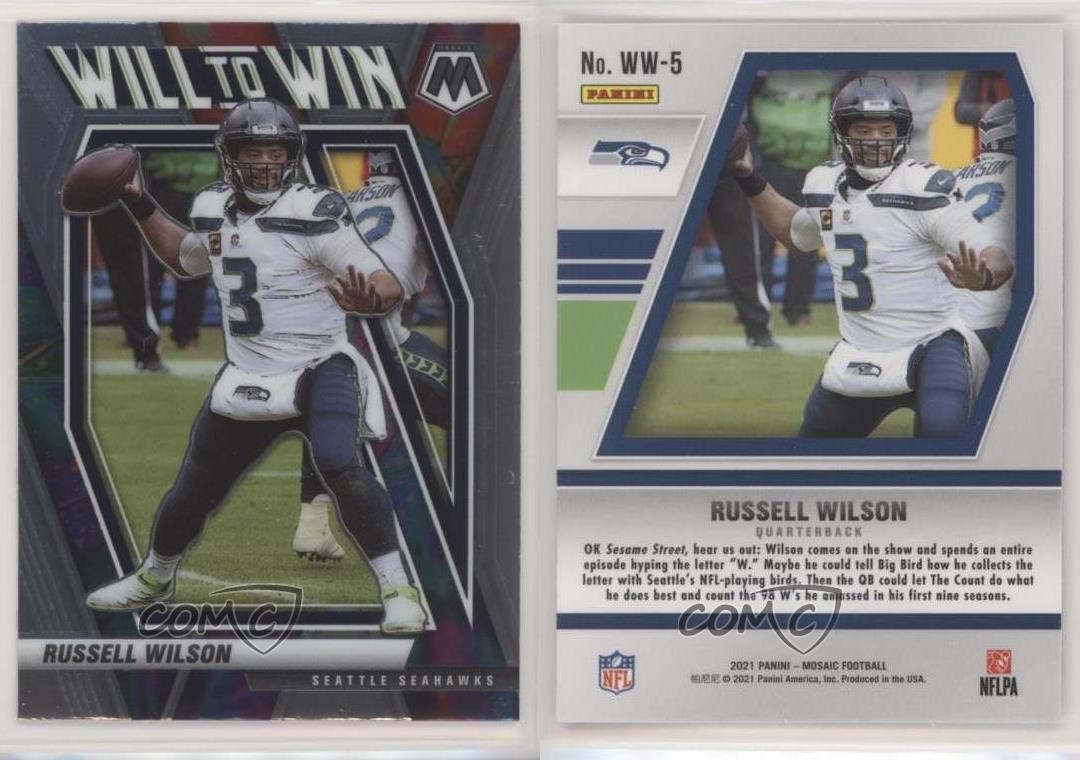 2021 Panini Mosaic #WW-5 Russell Wilson Baseball Card - - Near Mint or  Better