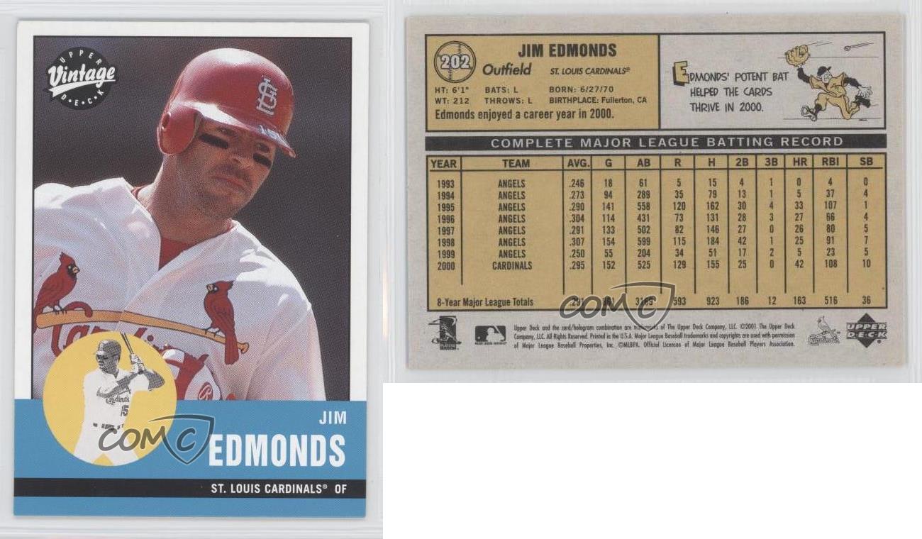 2001 Upper Deck Vintage #202 Jim Edmonds - St. Louis Cardinals