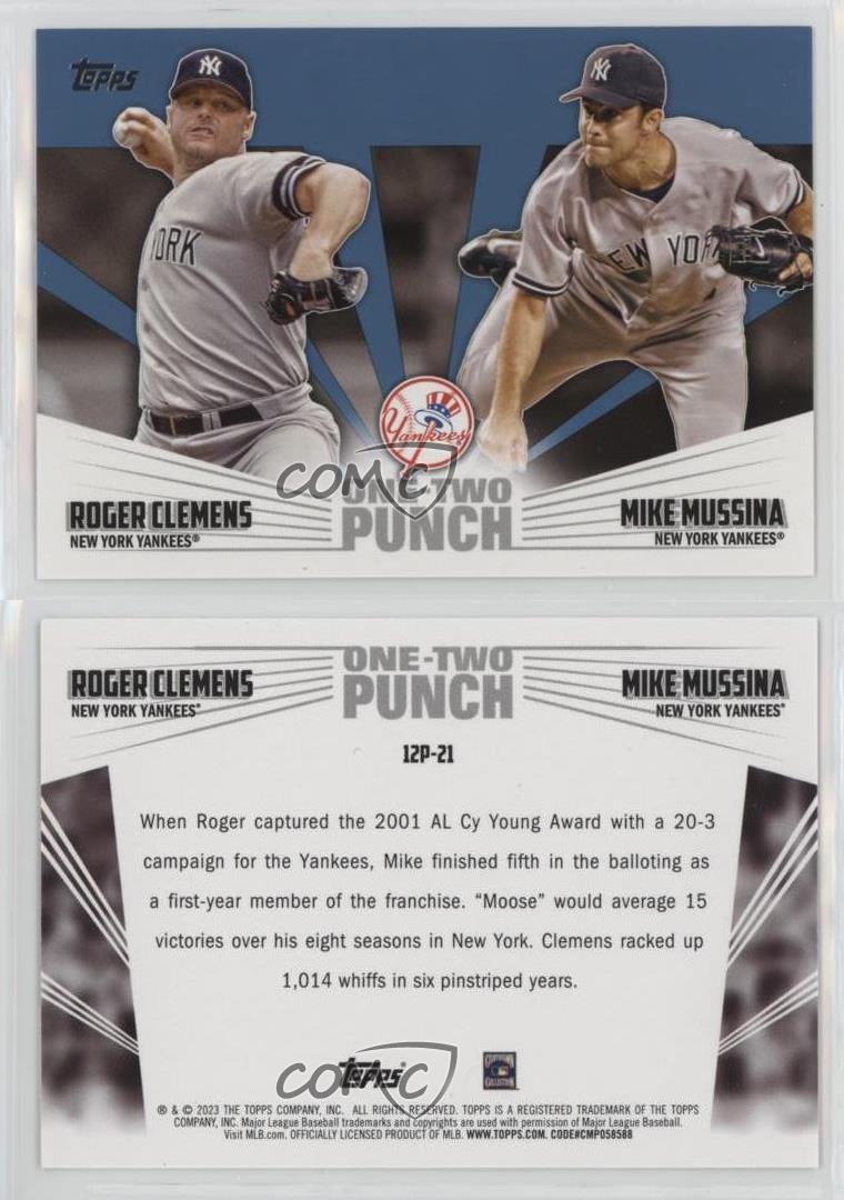 2023 Topps Series 1 Roger Clemens Mike Mussina One-Two Punch Yankees #12P-21