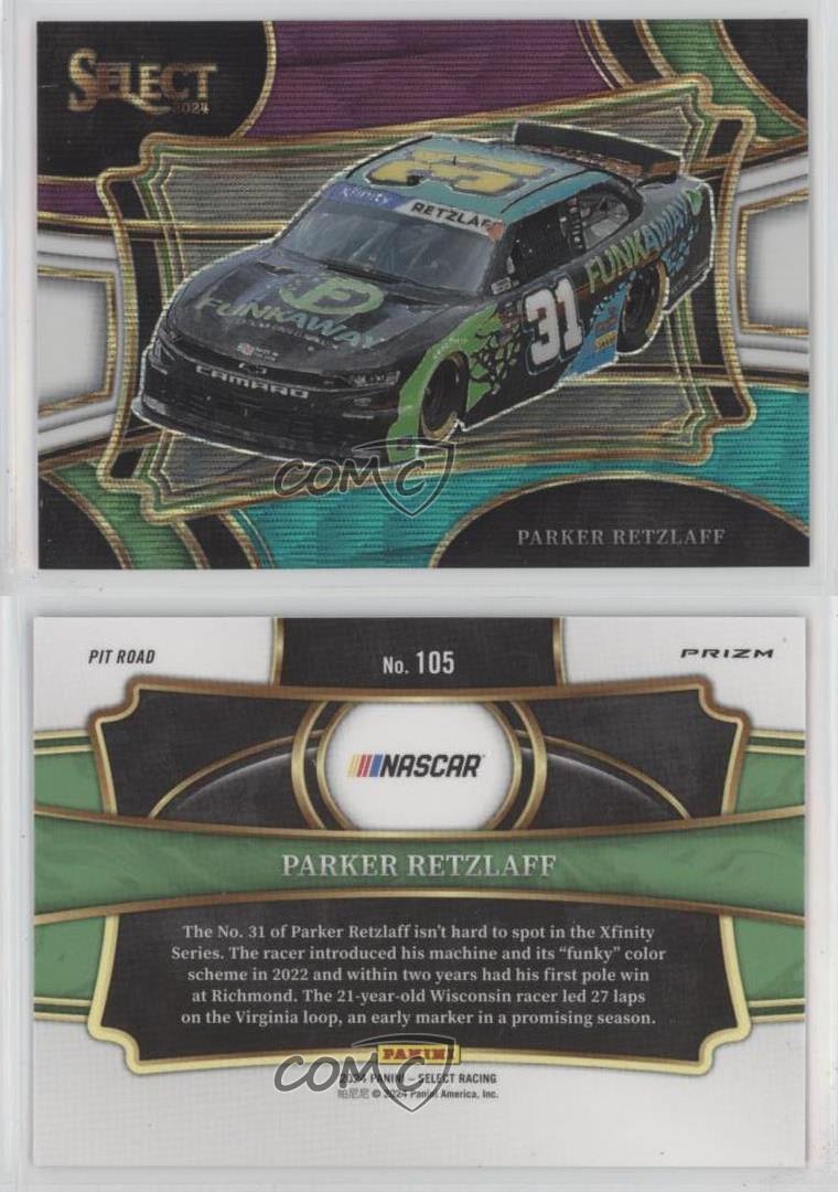 Panini Select Pit Road 2024 tricolor Prizm Parker Retzlaff #105 novato radiocontrol - Imagen 3 de 3
