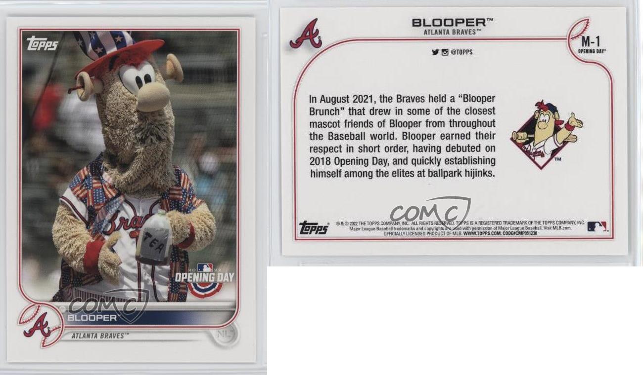 2022 Topps Opening Day Mascots #M-1 Blooper Baseball Card Atlanta Braves