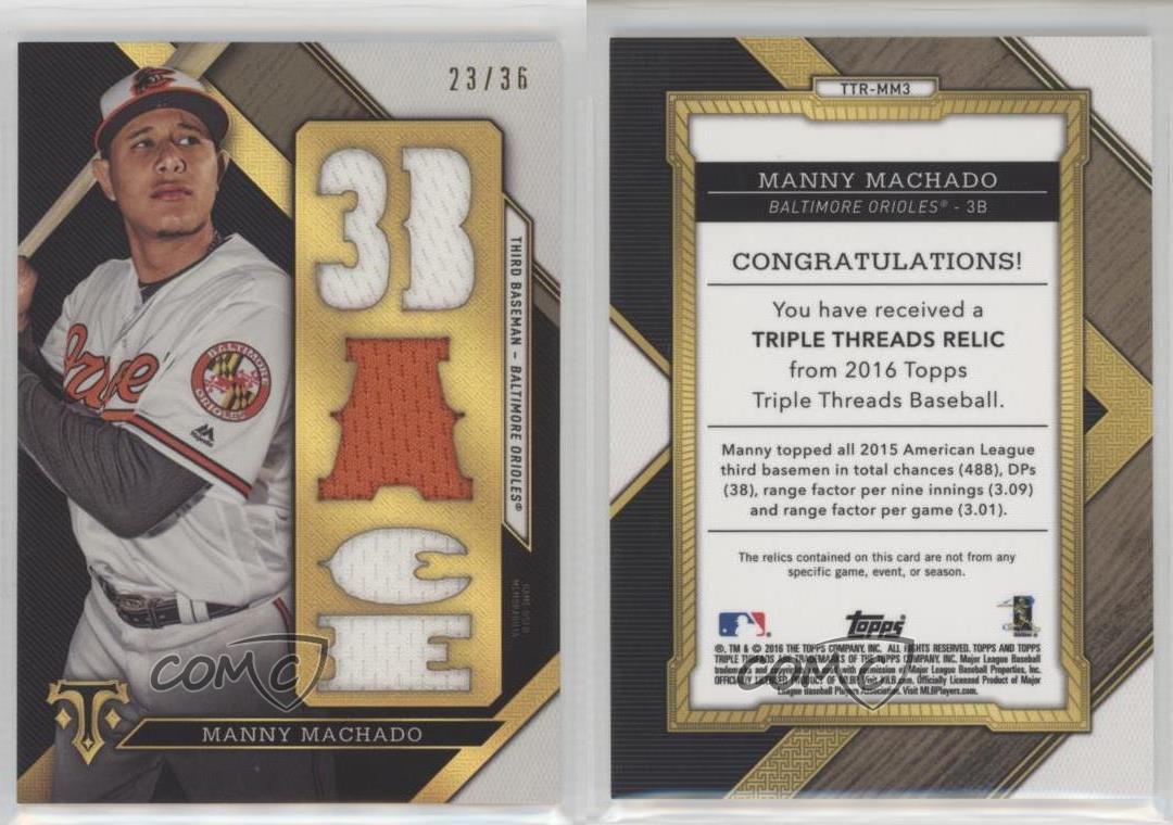 2016 Topps Triple Threads Manny Machado autograph auto jersey #D11