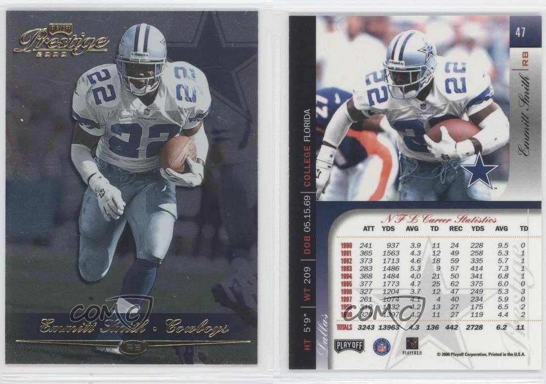 2000 Playoff Prestige #47 Emmitt Smith Dallas Cowboys Football Card | eBay