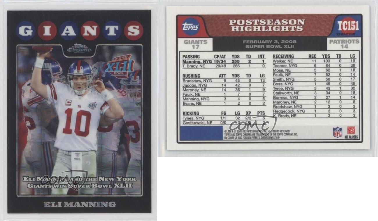 2008 Topps Chrome X-Fractor Eli Manning #TC151 - Bild 4 von 4